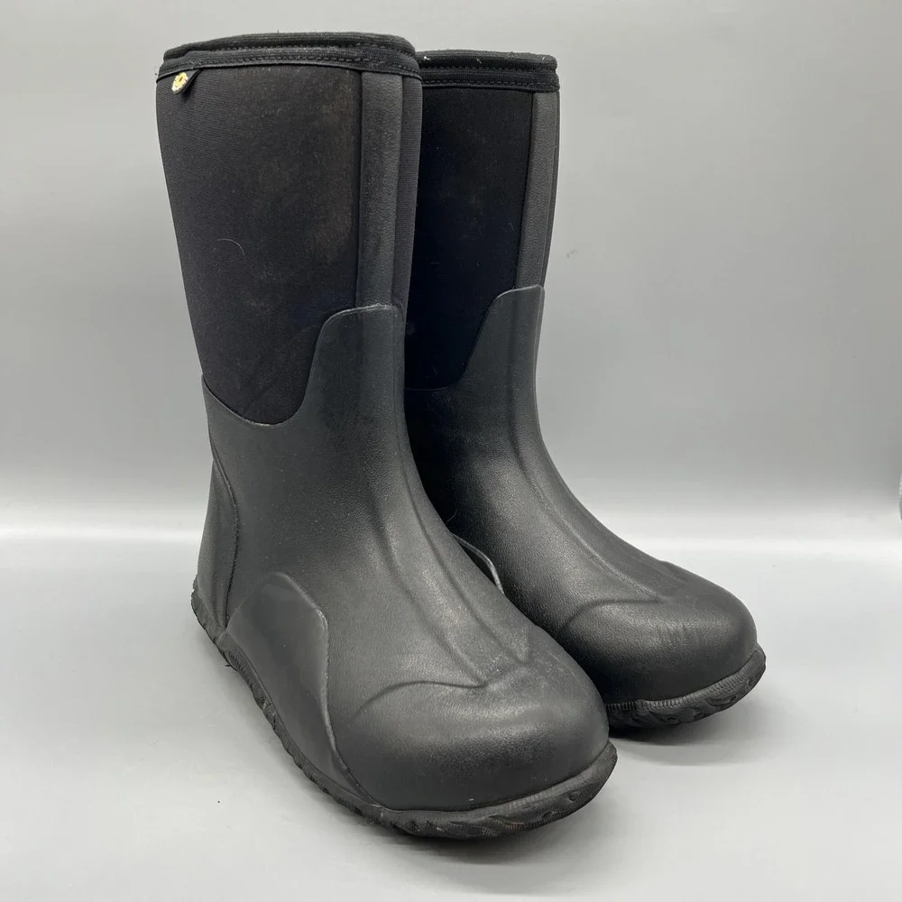 Bogs Boots Boys 4 Black Classic High Waterproof Insulated Snow Winter Rubber